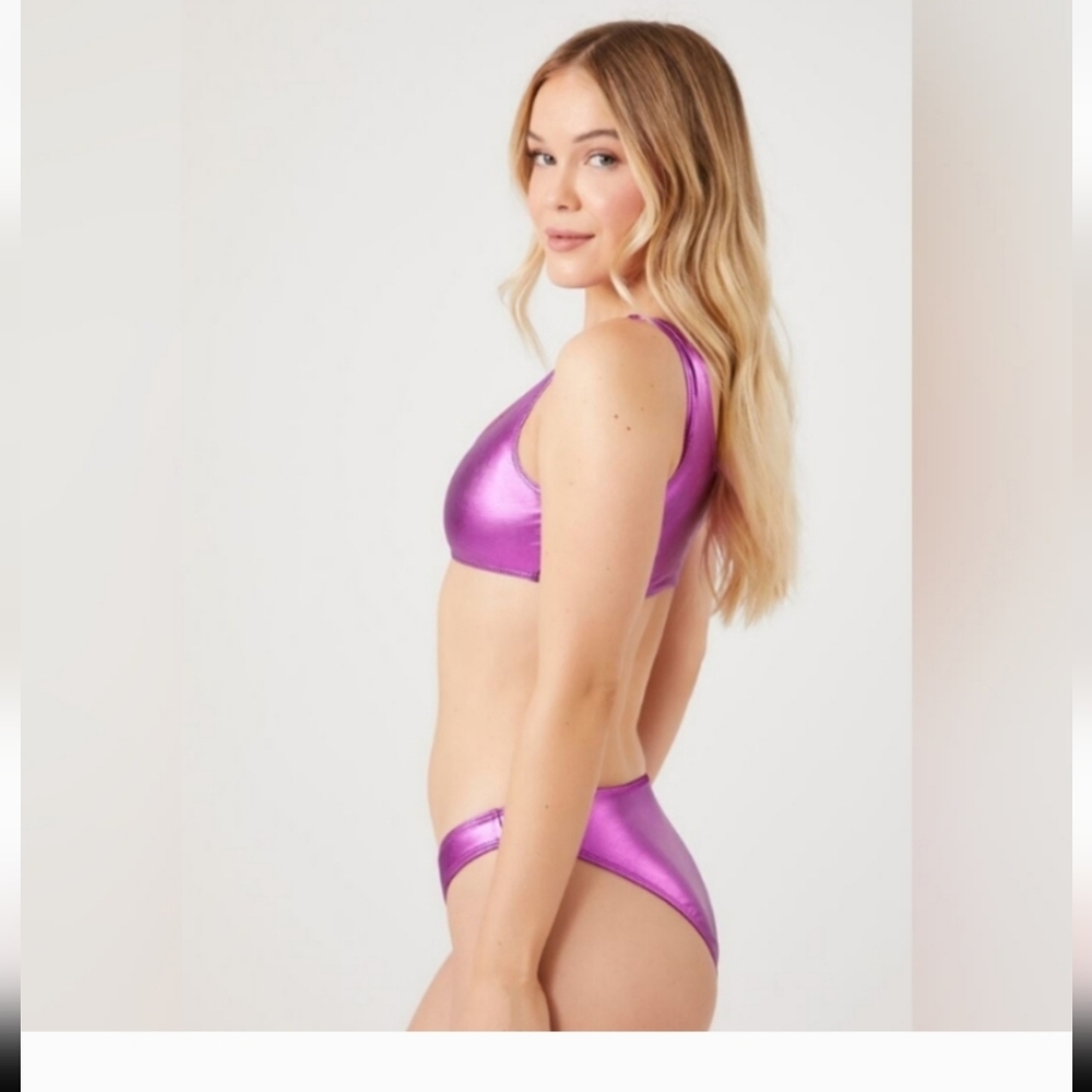 METALLIC PINK Bikini set size M NEW